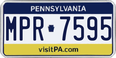 PA license plate MPR7595