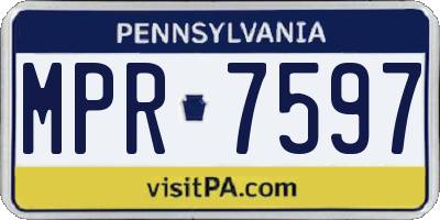 PA license plate MPR7597