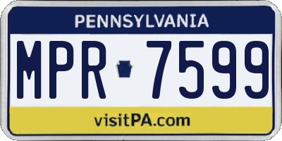 PA license plate MPR7599