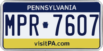 PA license plate MPR7607