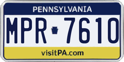 PA license plate MPR7610