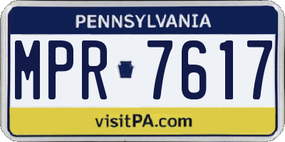 PA license plate MPR7617