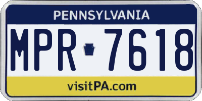 PA license plate MPR7618