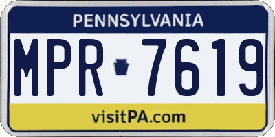 PA license plate MPR7619