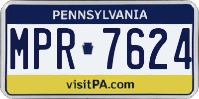 PA license plate MPR7624