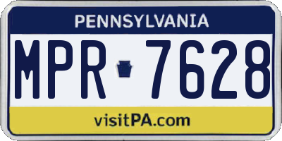 PA license plate MPR7628