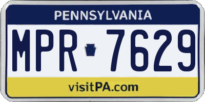 PA license plate MPR7629