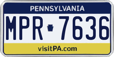 PA license plate MPR7636