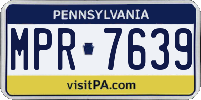 PA license plate MPR7639