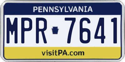 PA license plate MPR7641
