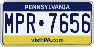 PA license plate MPR7656