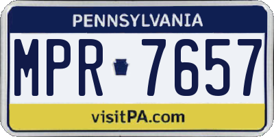 PA license plate MPR7657
