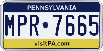 PA license plate MPR7665