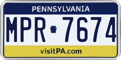 PA license plate MPR7674