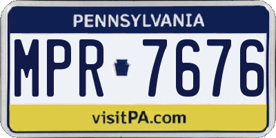PA license plate MPR7676