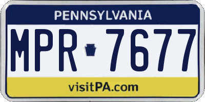 PA license plate MPR7677