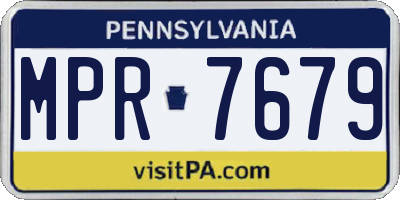 PA license plate MPR7679