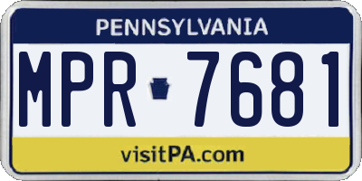 PA license plate MPR7681