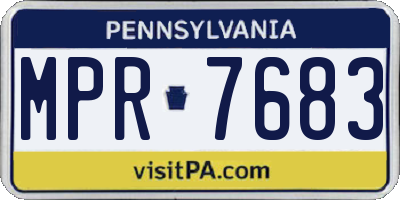 PA license plate MPR7683