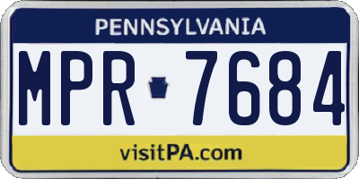 PA license plate MPR7684