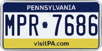 PA license plate MPR7686