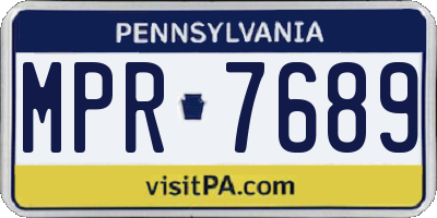 PA license plate MPR7689