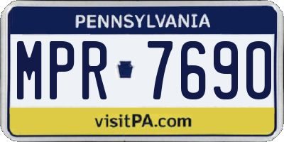 PA license plate MPR7690