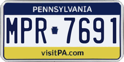 PA license plate MPR7691