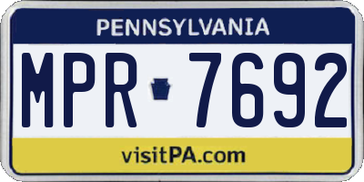 PA license plate MPR7692