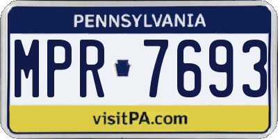 PA license plate MPR7693