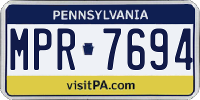 PA license plate MPR7694