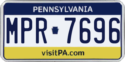 PA license plate MPR7696