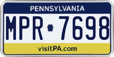PA license plate MPR7698