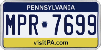 PA license plate MPR7699