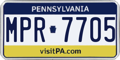 PA license plate MPR7705