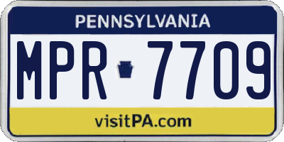 PA license plate MPR7709