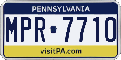 PA license plate MPR7710