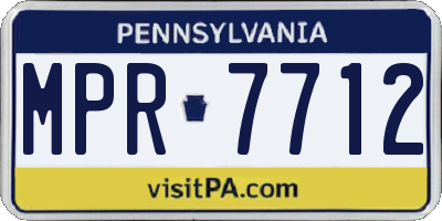 PA license plate MPR7712