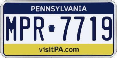 PA license plate MPR7719