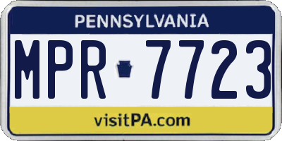 PA license plate MPR7723
