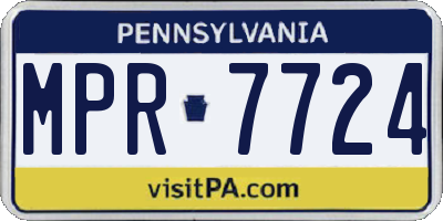 PA license plate MPR7724