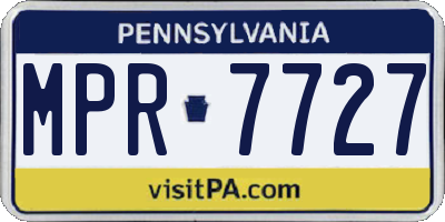 PA license plate MPR7727