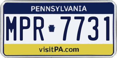PA license plate MPR7731