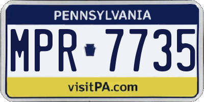 PA license plate MPR7735