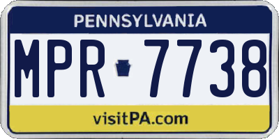PA license plate MPR7738