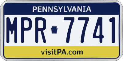 PA license plate MPR7741