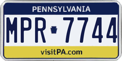 PA license plate MPR7744
