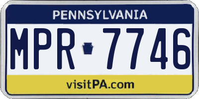 PA license plate MPR7746