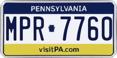 PA license plate MPR7760