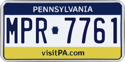 PA license plate MPR7761